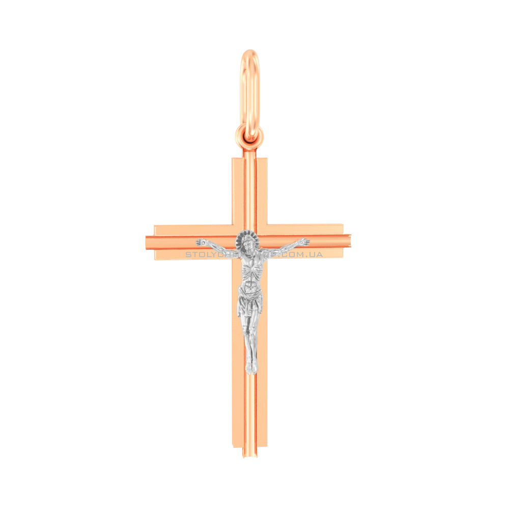 Крестик из красного золота «Распятие Иисуса» (арт. 501355)