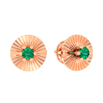 Фото Детские золотые серьги с зелеными фианитами (арт. 110507з)