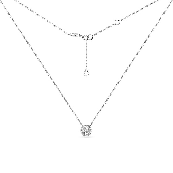 Золоте кольє в білому кольорі металу з діамантами (арт. Ц341124010б) – зображення 2