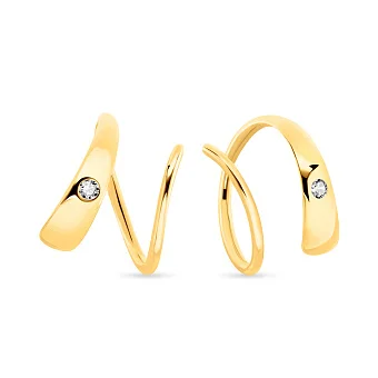 Сережки з жовтого золота з одним фіанітом (арт. 109149ж)