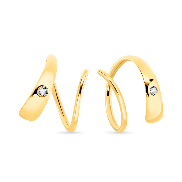 Серьги из желтого золота с одним фианитом (арт. 109149ж) – изображение 1