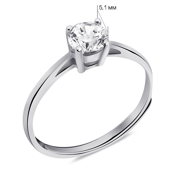 Кольцо из серебра с фианитом (арт. 7501/6150) – изображение 2