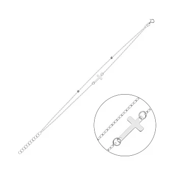 Подвійний браслет з білого золота (арт. 325414б)