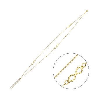 Фото Золотий браслет на ногу Нескінченність (арт. 326932жн)