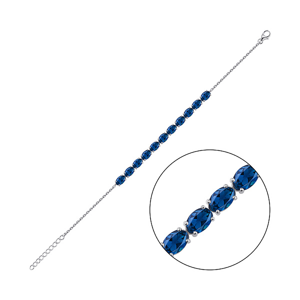 Серебряный браслет с сапфирами (арт. 7509/2191483Спс) – изображение 1