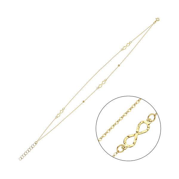 Золотий браслет на ногу Нескінченність (арт. 326932жн) – зображення 1