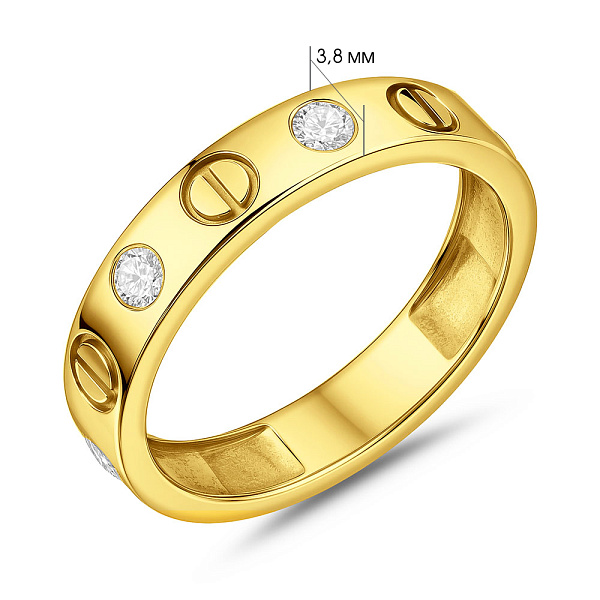 Золотое кольцо с фианитами (арт. 140380ж) – изображение 2