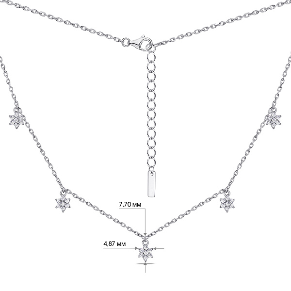 Серебряное колье с подвесками и фианитами (арт. 7507/1344) – изображение 3