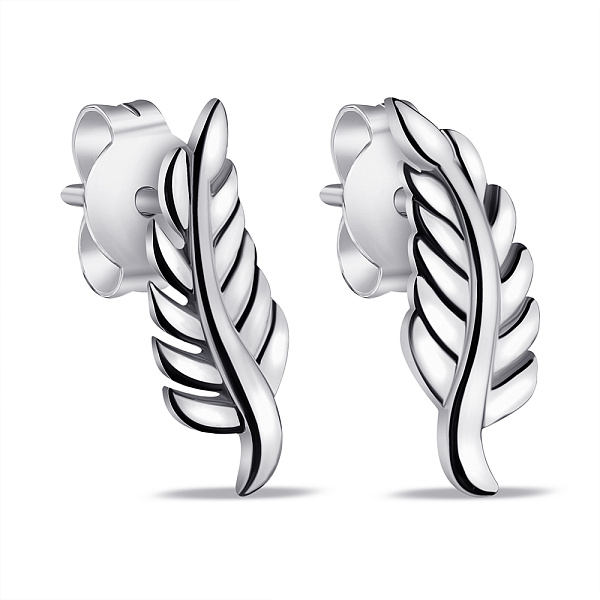 Серебряные серьги-пусеты без камней (арт. 7518/6626) – изображение 1