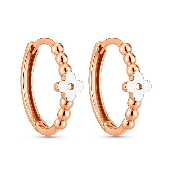 Серьги-кольца из красного золота без камней (арт. 111190) – изображение 1