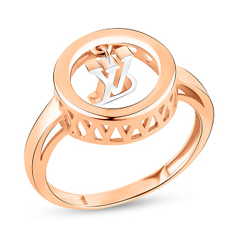 Золотое кольцо с родированием (арт. 156226р)