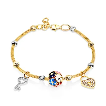 Браслет з жовтого золота з емаллю і фіанітами (арт. 325055жбеП2)