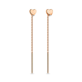 Сережки-протяжки з золота з фіанітами (арт. 110908)