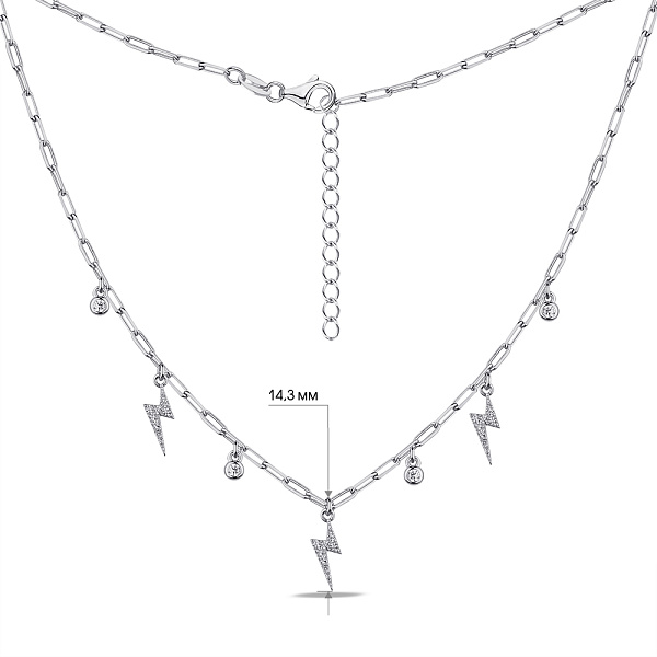 Серебряное колье Молнии с фианитами (арт. 7507/1827) – изображение 3