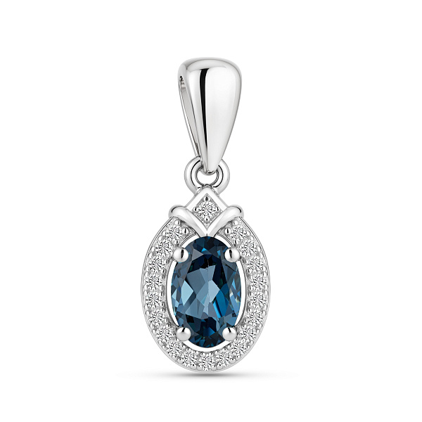 Серебряная подвеска с топазом и фианитами (арт. 7503/4916Пл) – изображение 1