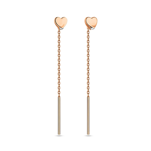 Сережки-протяжки з золота з фіанітами (арт. 110908) – зображення 1