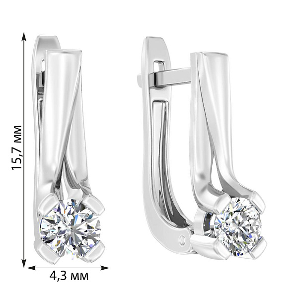 Серьги из белого золота с бриллиантами (арт. С011118040б) – изображение 3