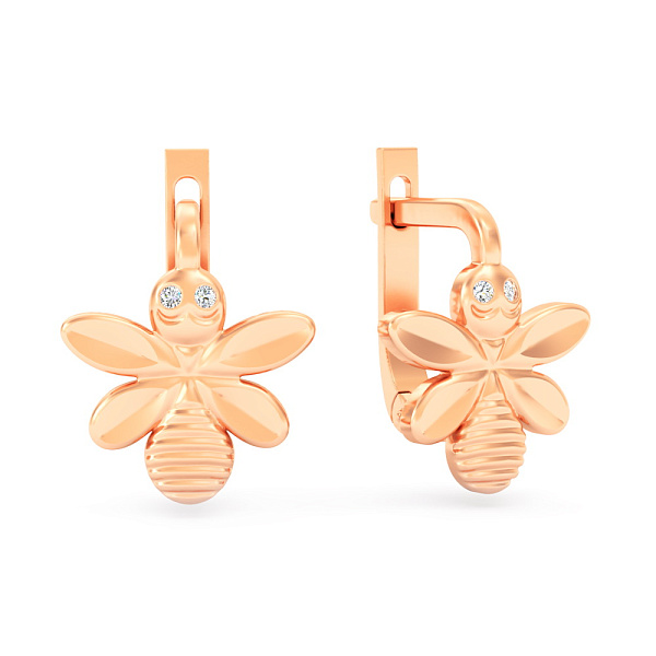 Золоті сережки Бджілки для дітей  (арт. 1101051) – зображення 1