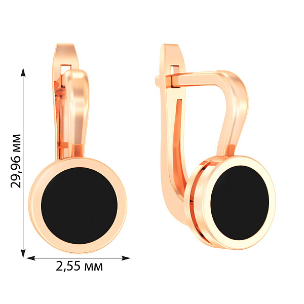 Золотые серьги Лýна с эмалью (арт. 111081/1ч) – изображение 3