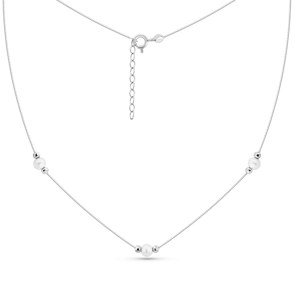 Золотое колье с жемчугом (арт. 352767бпрлб) – изображение 2