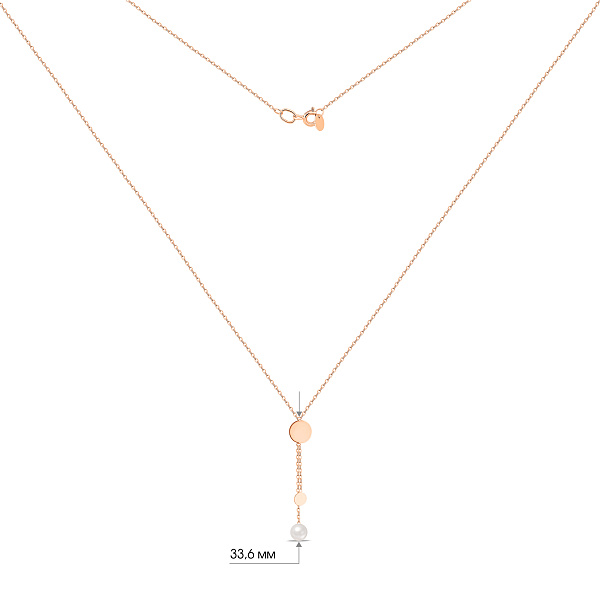Золоте кольє Монета з перлиною (арт. 360359) – зображення 3