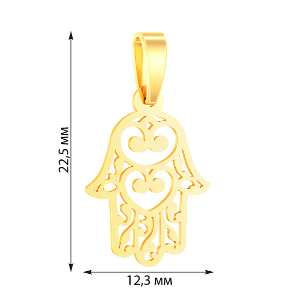 Подвес "Хамса" из желтого золота (арт. 440703ж) – изображение 3