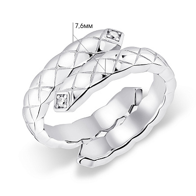 Двойное кольцо из серебра с фианитами  (арт. 7501/5336)