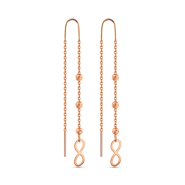 Золоті сережки-протяжки Безкінечність (арт. 1091200) – зображення 1