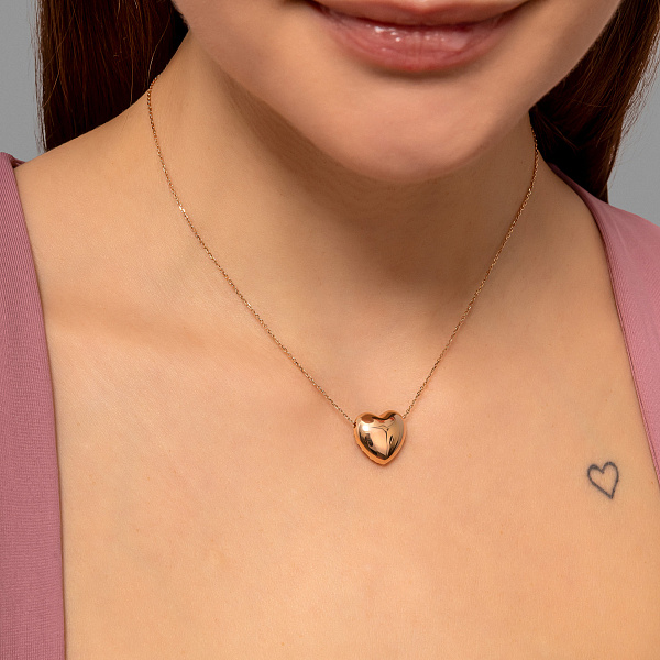 Золотое колье Сердце (арт. 360237) – изображение 3