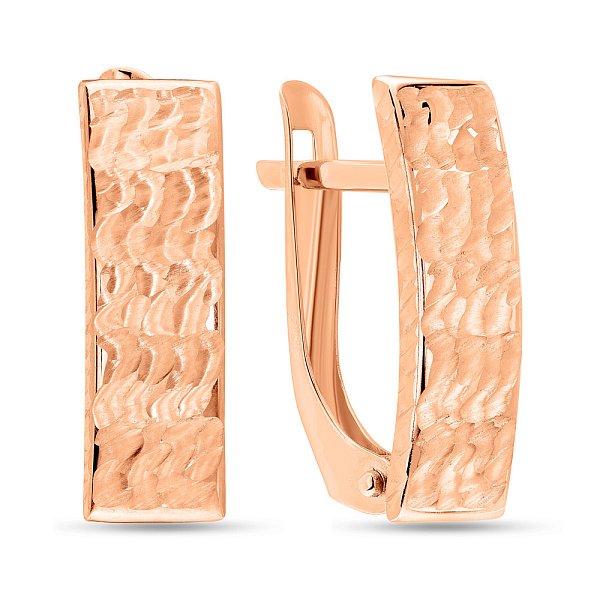 Серьги из красного золота с алмазной гранью (арт. 121804) – изображение 1