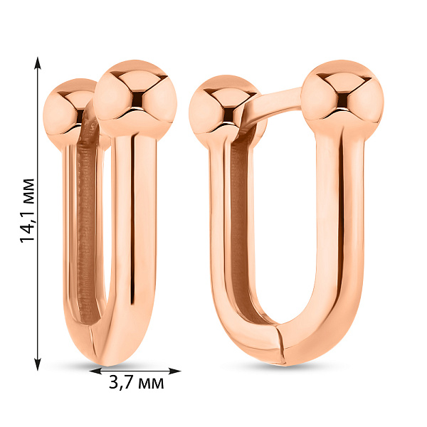 Сережки з червононого золота (арт. 1091697/10) – зображення 4