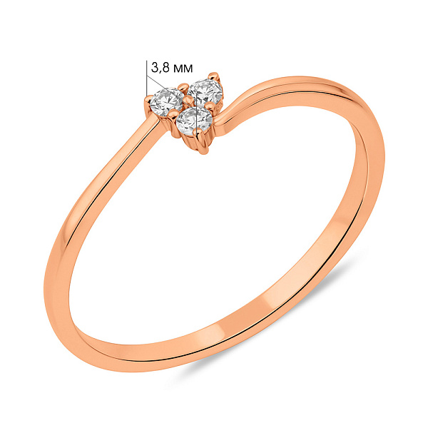 Золота каблучка з діамантами (арт. К011385005) – зображення 3