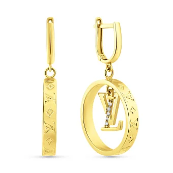 Серьги-подвески из желтого золота (арт. 108046/20ж)