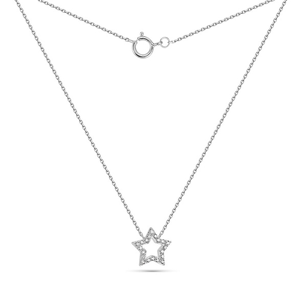 Колье Звезда из белого золота с бриллиантами (арт. Ц341293015б) – изображение 2