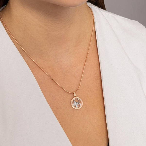 Золотий підвіс "Скорпіон" з фіанітами (арт. 440671) – зображення 2