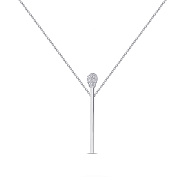 Фото Серебряное колье "Спичка" с фианитами (арт. 7507/976)