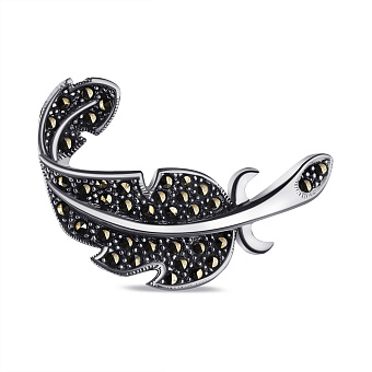 Брошка зі срібла Перо (арт. 7405/199мрк)