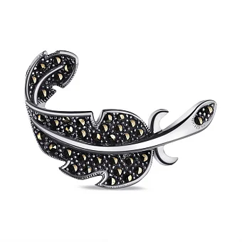 Брошка зі срібла Перо (арт. 7405/199мрк)