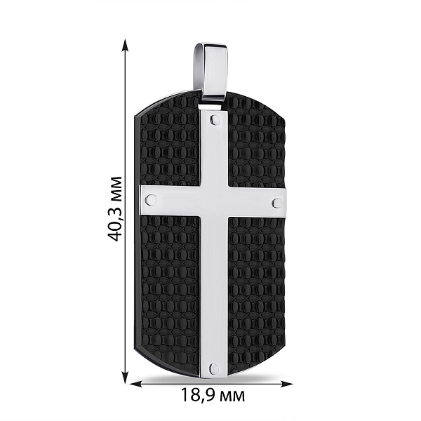 Серебряный кулон с ониксом (арт. 7503/4000о) – изображение 2