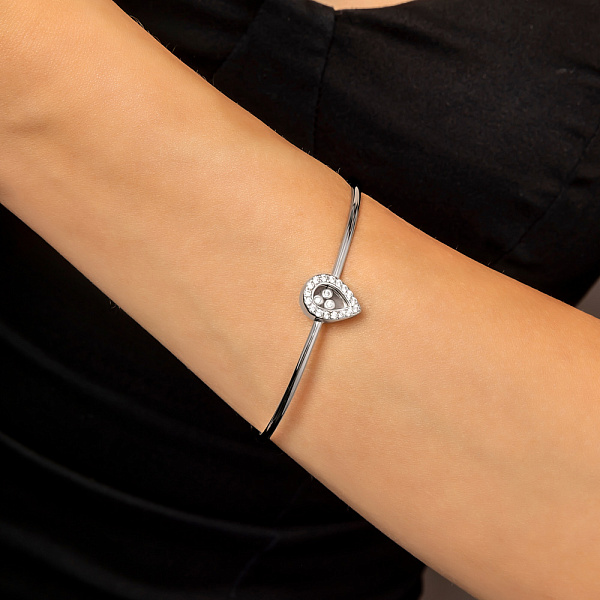 Золотий браслет з фіанітами "Крапелька" (арт. 323724б) – зображення 2