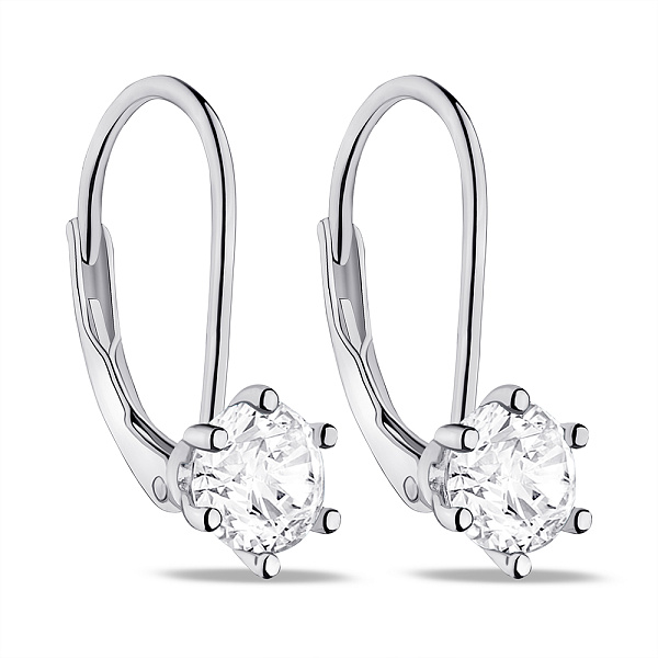 Серебряные серьги с фианитами (арт. 7502/9065) – изображение 1