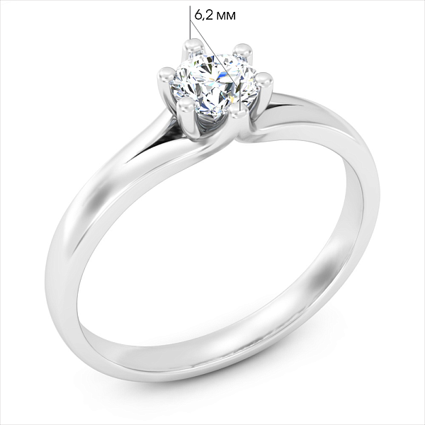 Золотое кольцо с бриллиантом (арт. К01116404226б) – изображение 3