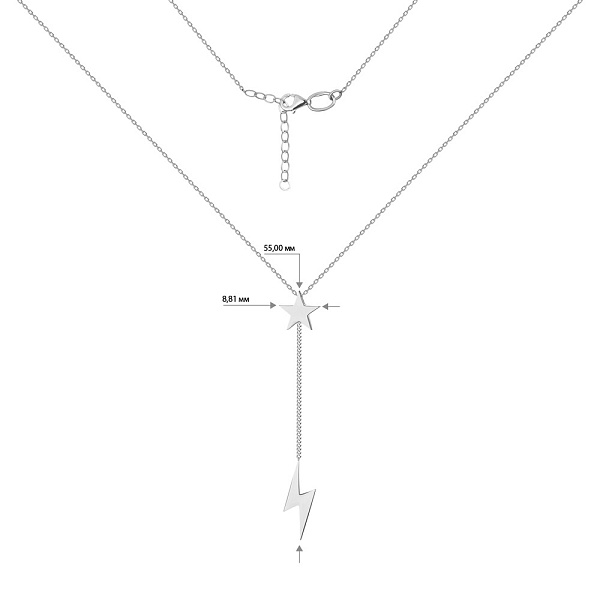 Кольє з білого золота (арт. 351323б) – зображення 3