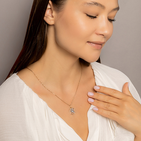 Золотой подвес "Рак" с фианитами (арт. 440667) – изображение 5