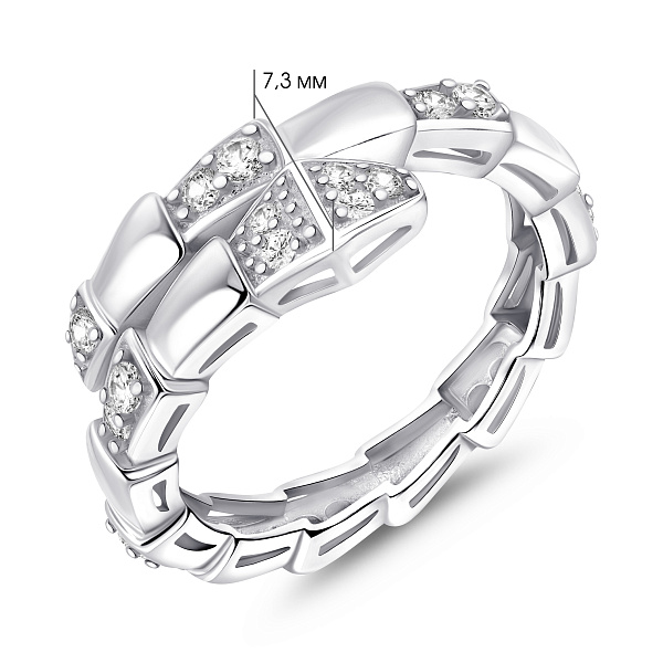 Серебряное кольцо змея с фианитами (арт. 7501/8499) – изображение 2