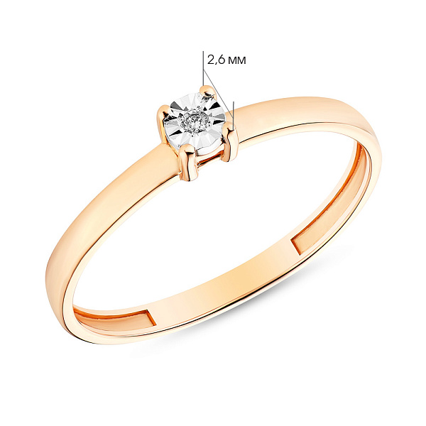 Золота каблучка з діамантом (арт. К011026) – зображення 2