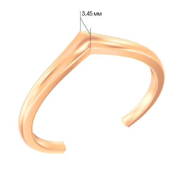 Тонкое фаланговое кольцо из красного золота (арт. 140823ф) – изображение 4