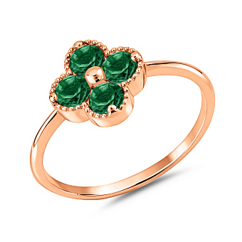 Фото Кольцо из красного золота с кварцем (арт. 141246Пз)