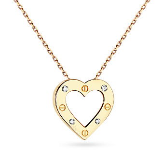 Колье из желтого золота с фианитами (арт. 351571ж)