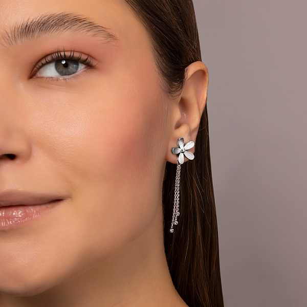 Сережки з білого золота Francelli (арт. 1101133б) – зображення 3